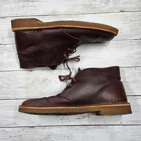 Clarks‎ Desert Boots Mens 9.5M Brown Leather Originals Chukka Crepe Sole 62905 main image 8